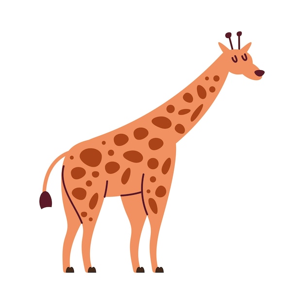 Vetor grátis girafa fofa animal selvagem