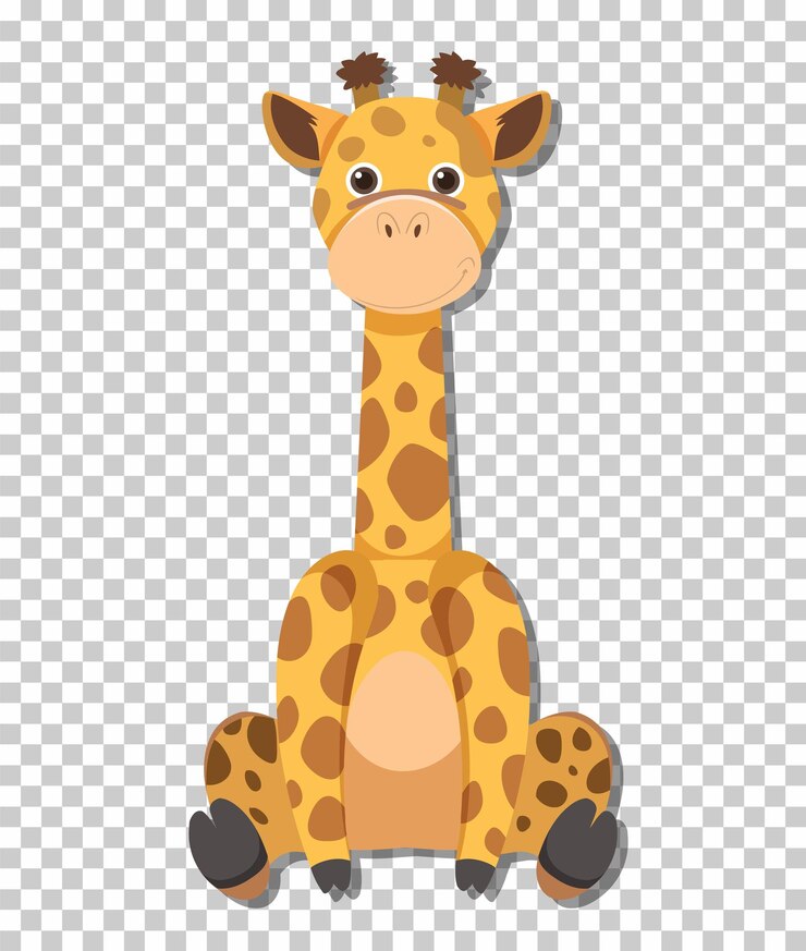 Vetor grátis girafa fofa em estilo cartoon plana