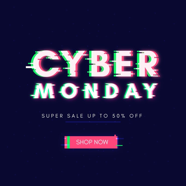 Vetor grátis glitch cyber segunda-feira