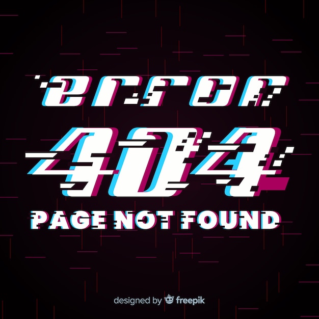 Vetor grátis glitch error 404 page background