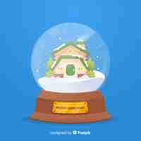Vetor grátis globo de bola de neve de natal