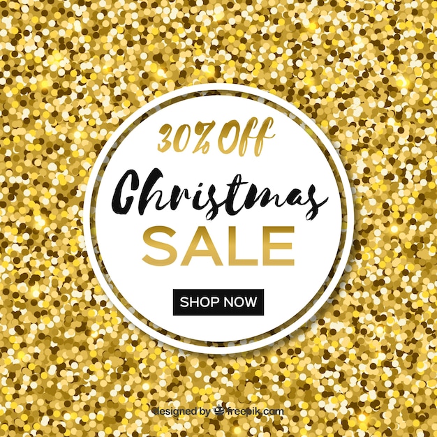 Golden glitter background para vendas de natal