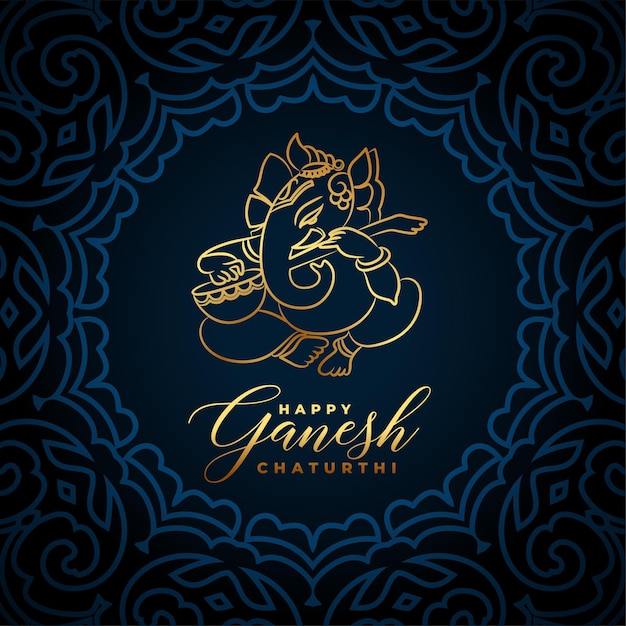 Vetor grátis golden lord ganesha design para festival indiano ganesh chaturthi