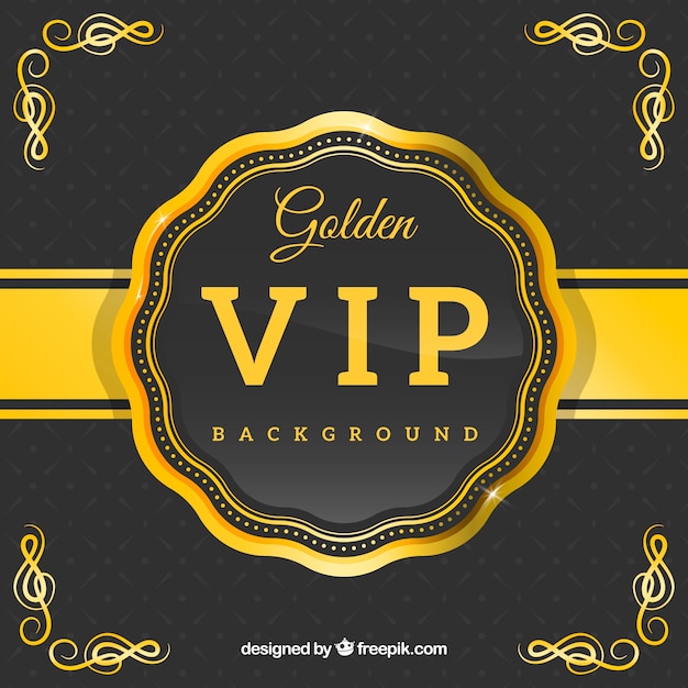 Golden vip retro badge background