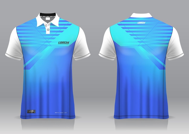 Golfe de jersey, vista frontal e traseira, design esportivo e pronto para ser impresso em tecido e texlite