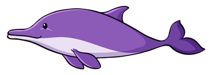 Vetor grátis golfinho roxo em fundo branco