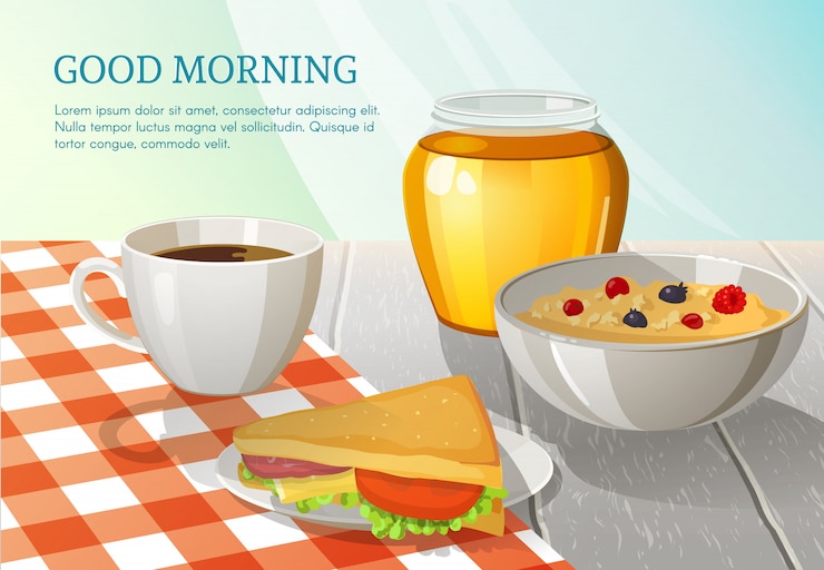 Vetor grátis good morning composition