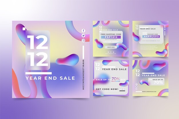 Gradient 12.12 sale instagram posts collection