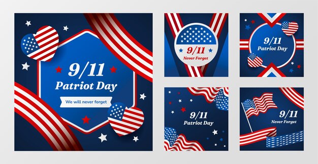 Gradient instagram publica coleção para a celebração do Dia do Patriota de 11 de setembro