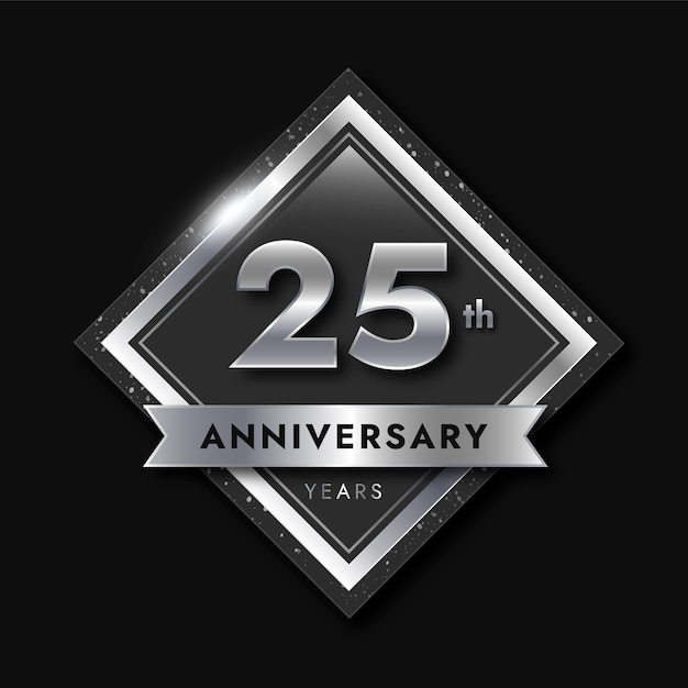 Gradiente 25º aniversário ou design de aniversário