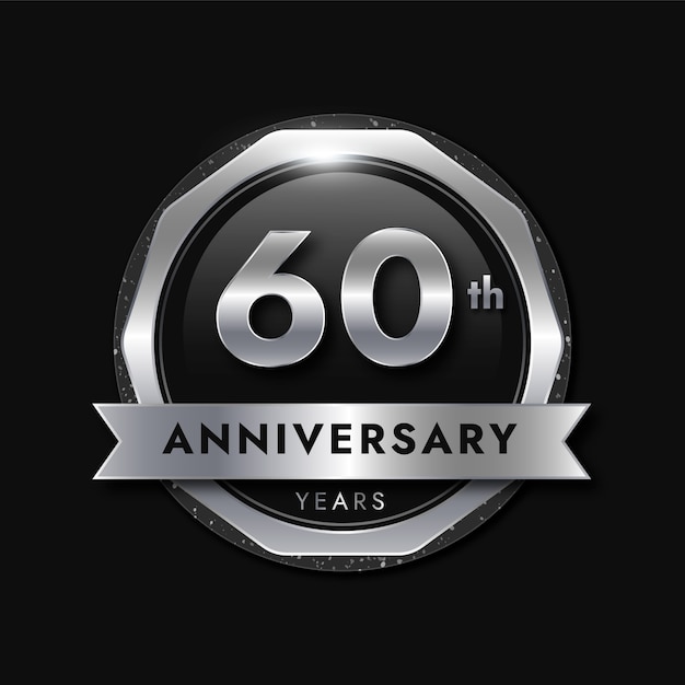Vetor grátis gradiente 60º aniversário ou design de aniversário