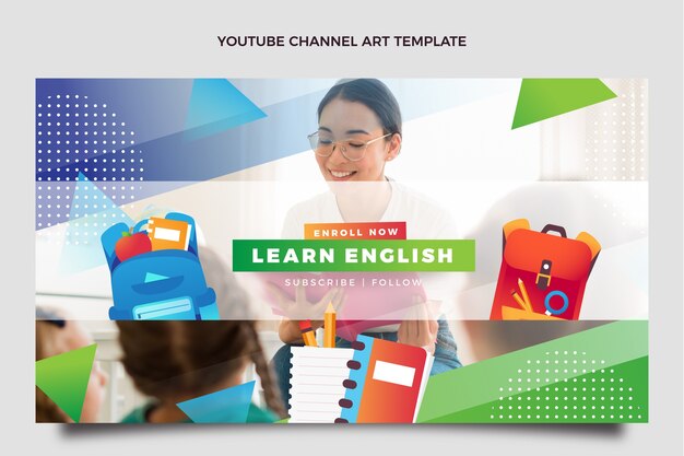 Gradiente aulas de inglês arte do canal do youtube