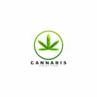 Vetor grátis gradiente colorido do logotipo da cannabis