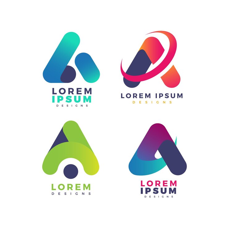 Vetor grátis gradiente colorido uma coleção de logotipo