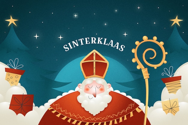 Vetor grátis gradiente de fundo de sinterklaas