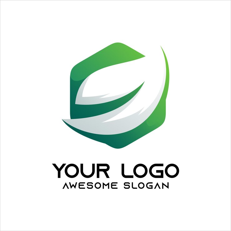 Vetor grátis gradiente de logotipo colorido hexagon leaf colorido