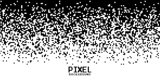 Vetor grátis gradiente de pixel em fundo preto e branco