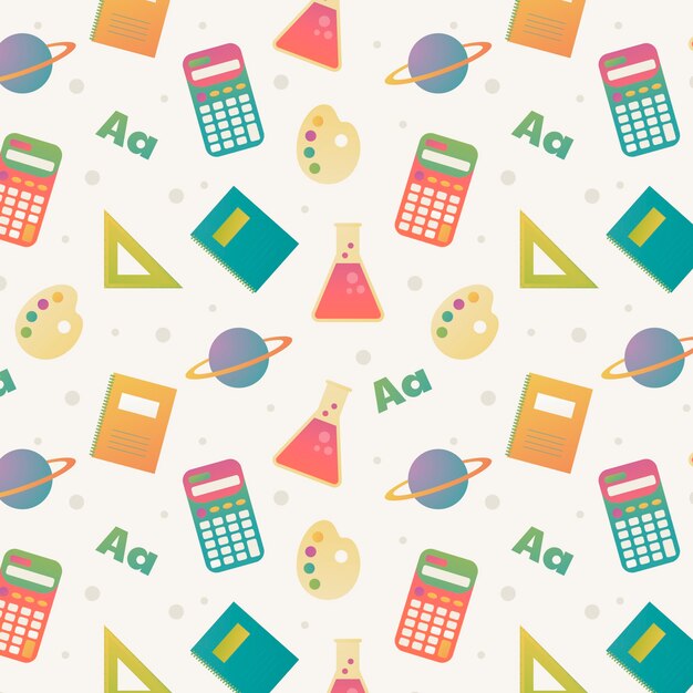 Gradiente de volta ao design de padrão de escola
