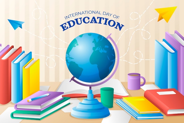 Gradiente dia internacional da ilustração da educação