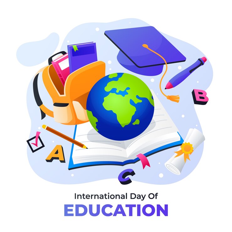 Vetor grátis gradiente dia internacional da ilustração da educação