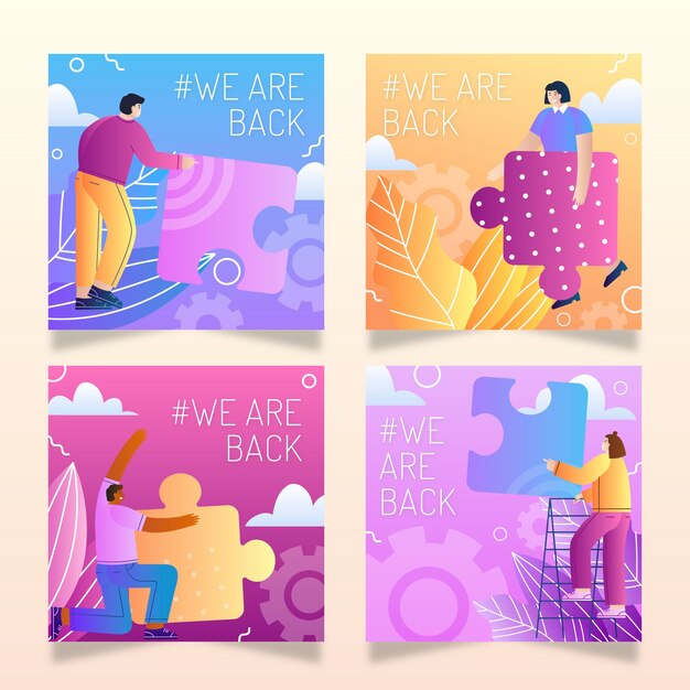 Gradiente, estamos de volta à coleção de postagens do instagram