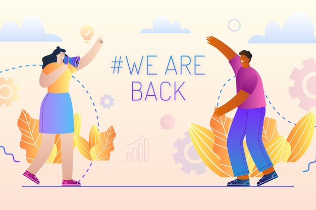 Gradiente estamos de volta ilustração