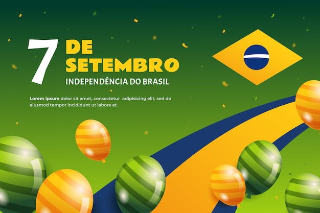 Vetor grátis gradiente fundo do dia da independência brasileira