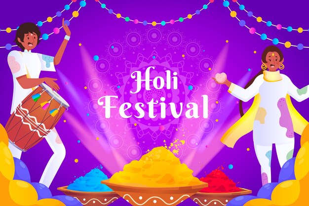 Gradiente holi festival celebração de fundo
