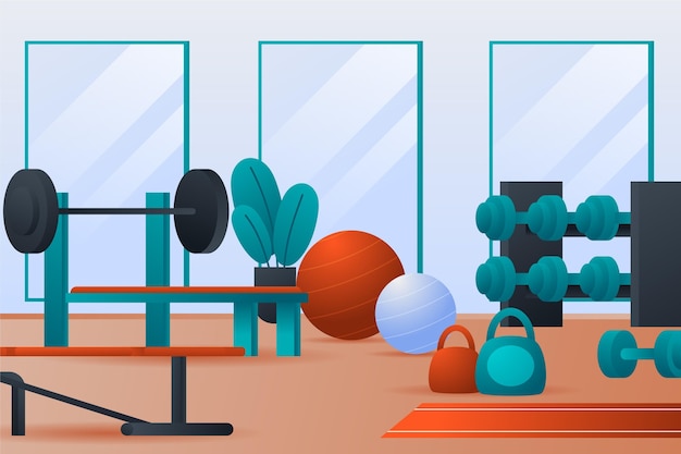 Vetor grátis gradiente home gym ilustrado