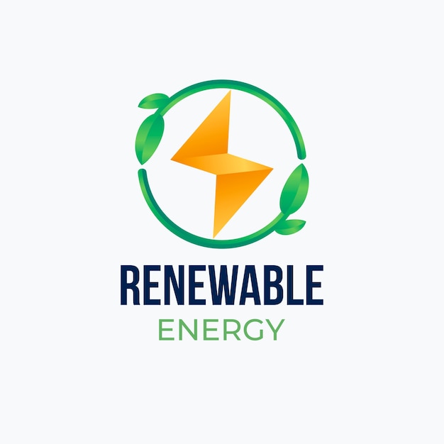 Vetor grátis gradiente logotipo de energia renovável