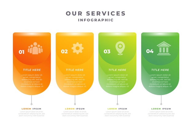 Vetor grátis gradiente nosso design de infográfico de serviços