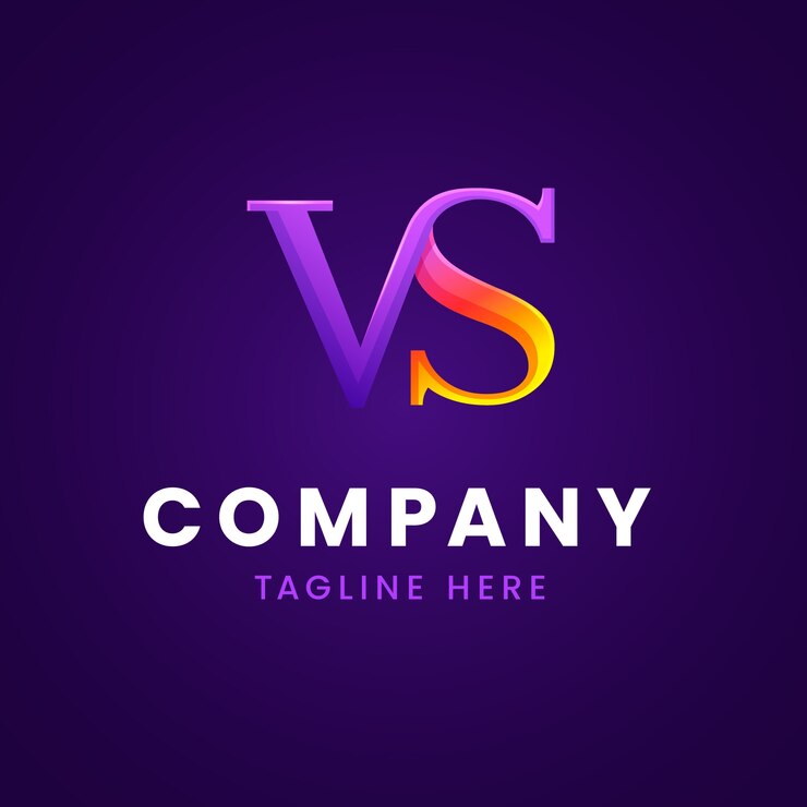 Vetor grátis gradiente vs design de logotipo