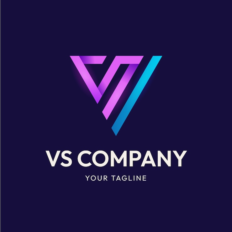Vetor grátis gradiente vs design de logotipo
