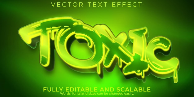 Graffiti editável de efeito de texto tóxico e estilo de texto em spray