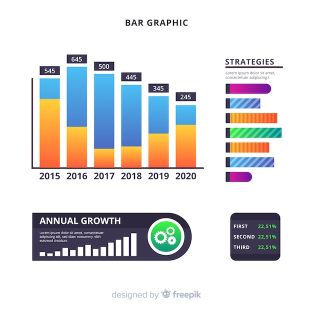 Vetor grátis gráfico de barras