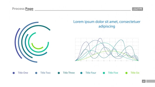 Vetor grátis gráficos de linha e modelo de slide donut