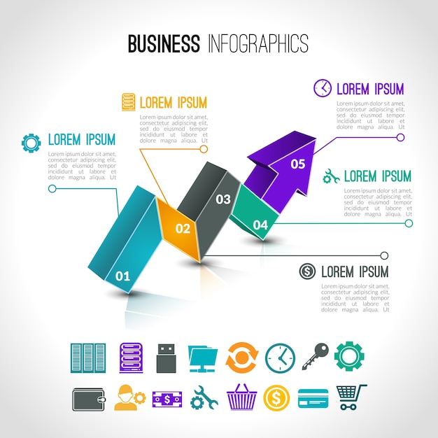 Gráficos de negócios infográficos