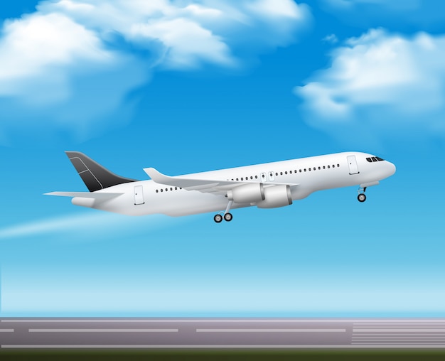 Grande avião de passageiros moderno