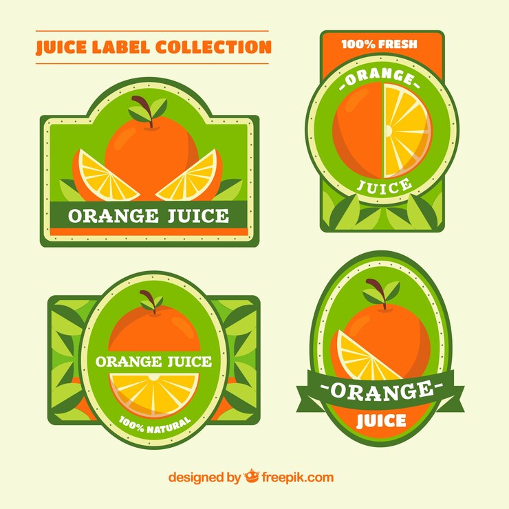 Vetor grátis grande coleção de etiquetas decorativas com laranjas