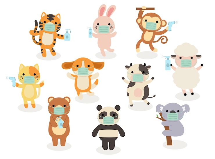 Vetor grátis grande conjunto de animais isolados.