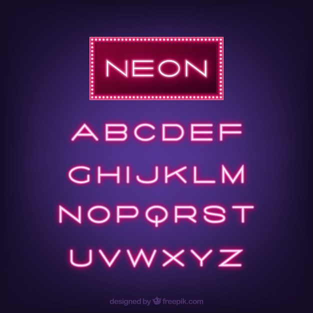 Vetor grátis grande tipografia neon