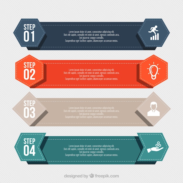 Grandes bandeiras infográficas com formas geométricas