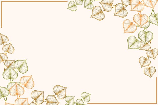 Gravura de fundo de folhas de outono desenhadas à mão