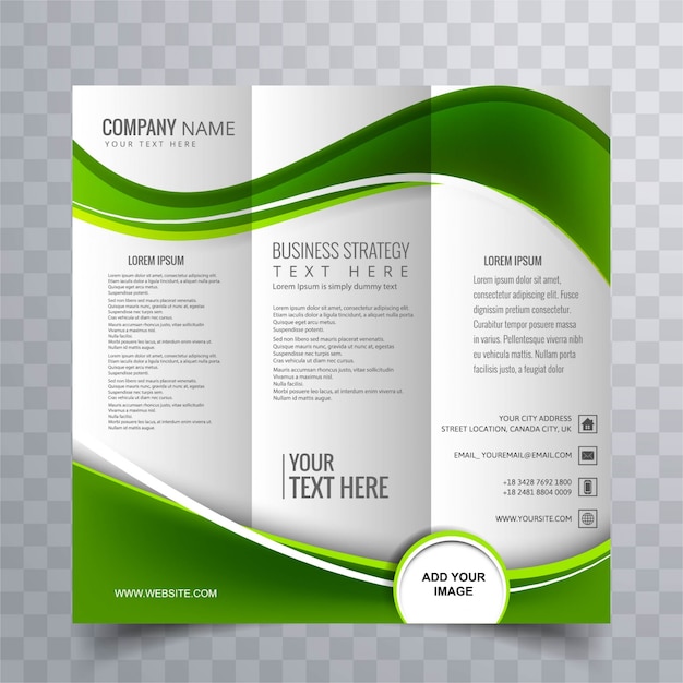 Green beautiful brochure wave design