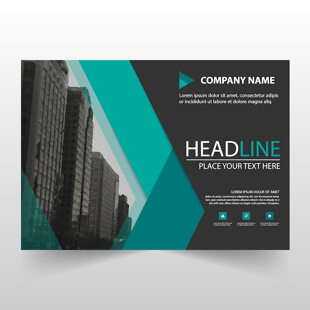 Vetor grátis green business trifold folheto folheto flyer template