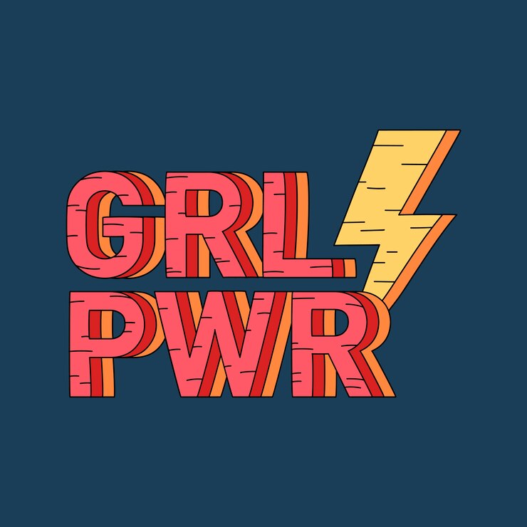Vetor grátis grl pwr vetor de distintivo de poder de menina