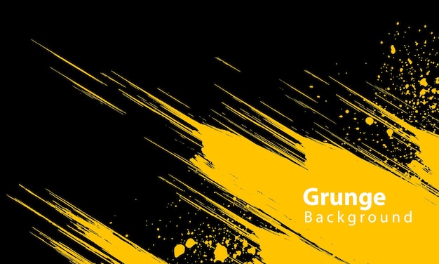 grunge amarelo diagonal com respingos em fundo escuro