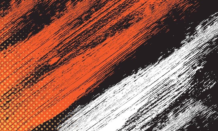 Vetor grátis grunge laranja e branco em fundo escuro