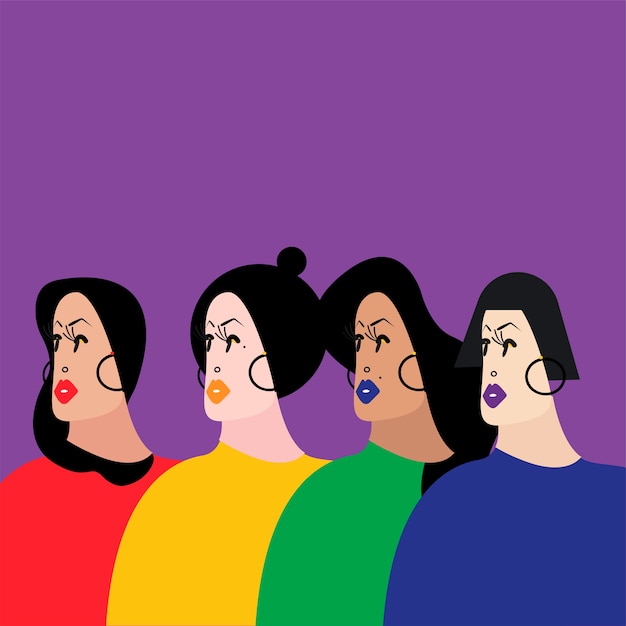 Vetor grátis grupo colorido de ilustração vetorial de pessoas