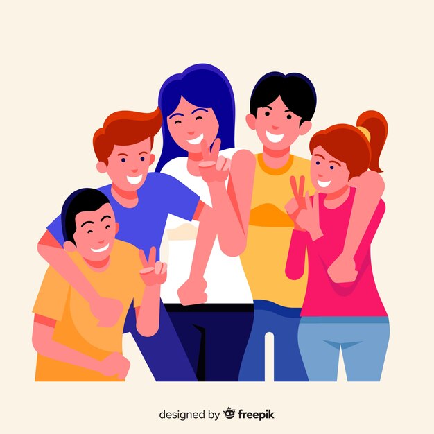 Grupo de jovens posando para uma foto